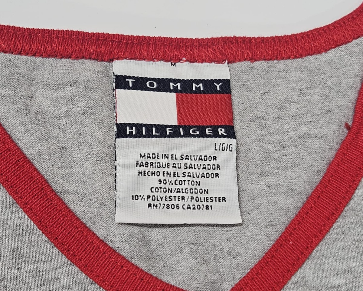 Tommy Hilfiger V-Neck Grey T-shirt Women's Size L - NEW