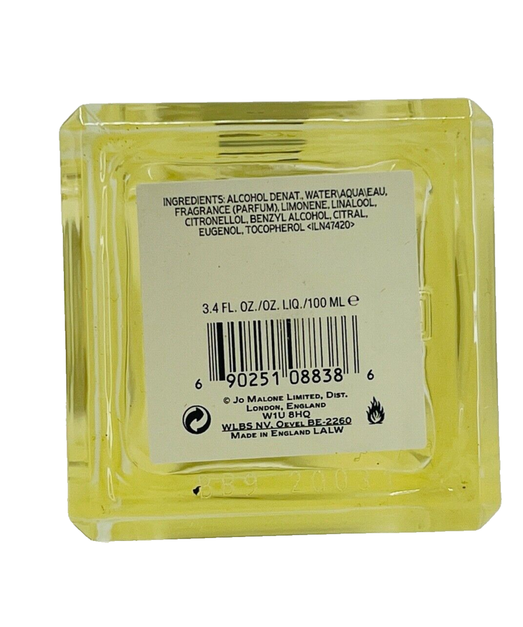 Jo Malone YUJA Cologne 3.4 oz/ 100ml New