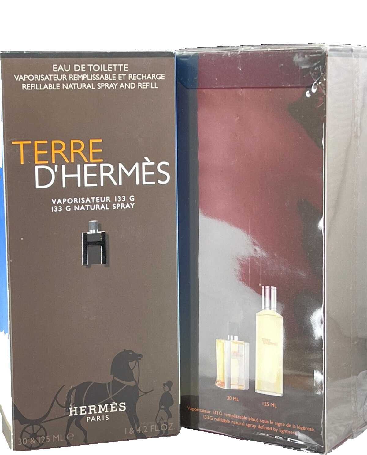 NEW Terre d'Hermes Men EDT 4.2oz + 1oz Refill Refillable Cologne New *Read More