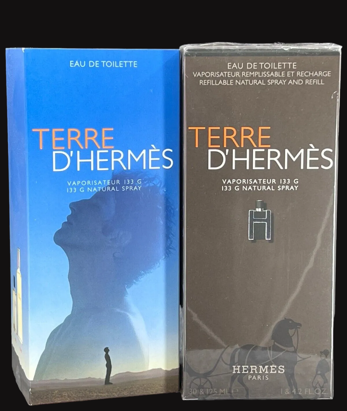 NEW Terre d'Hermes Men EDT 4.2oz + 1oz Refill Refillable Cologne New *Read More