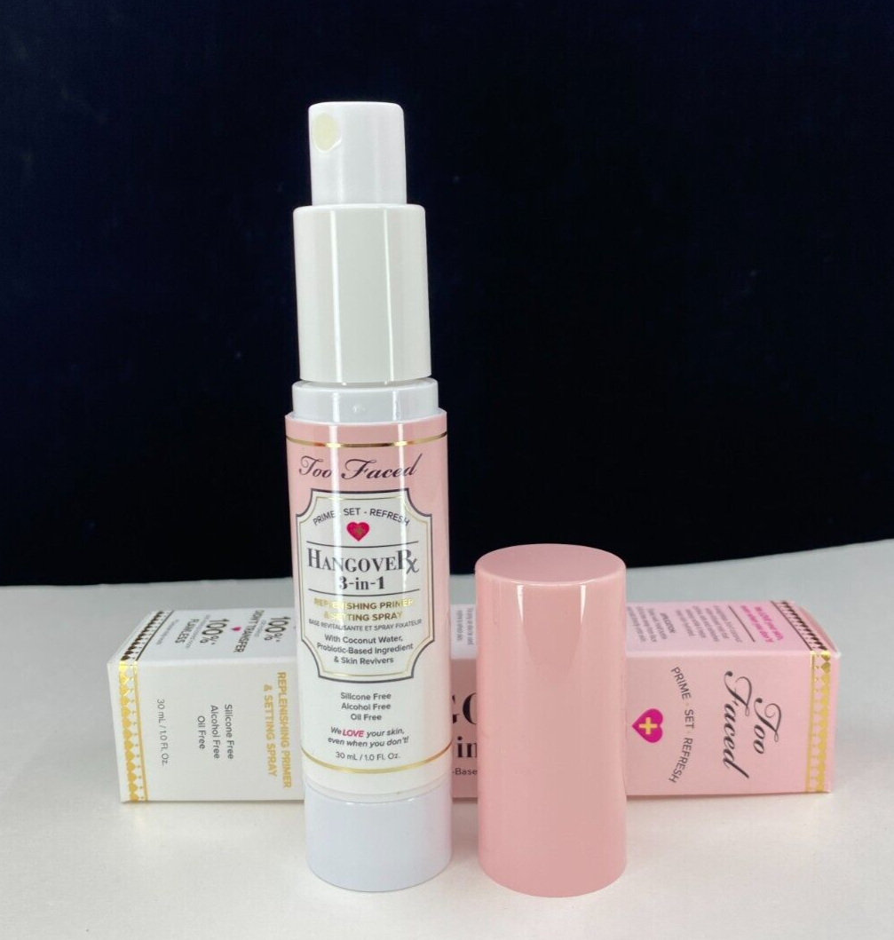 Too Faced Primer & Setting Spray Hangover 3 in 1 Replenishing 1 oz NIB