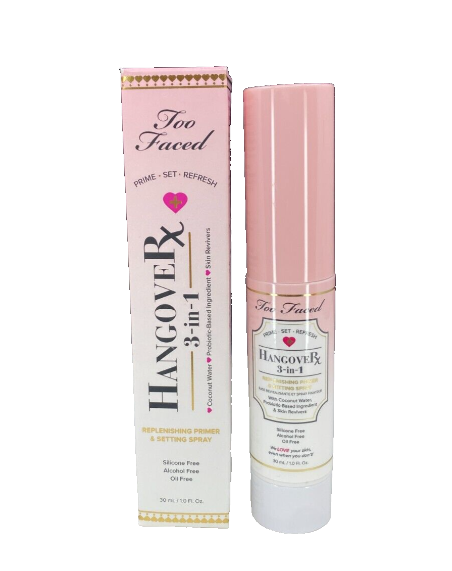 Too Faced Primer & Setting Spray Hangover 3 in 1 Replenishing 1 oz NIB